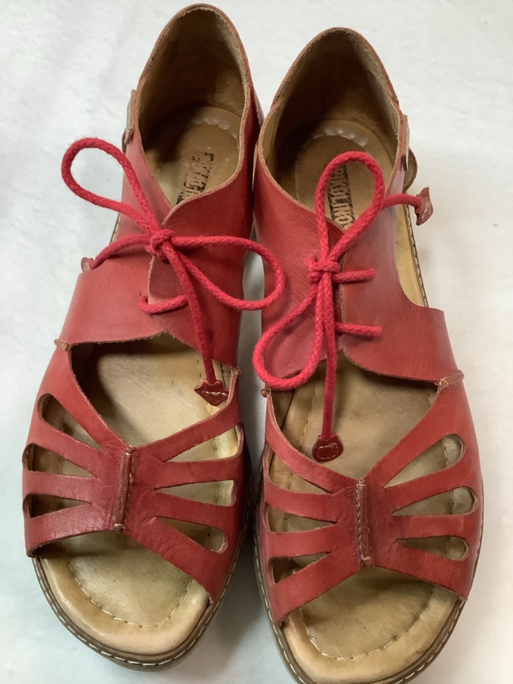 Pikolinos Alcudia Red Lace-Up Sandals Sz 40, US Sz 9-9.5 - Picture 2 of 9